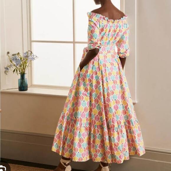 Boden Colorful Leaf Print Mini Dress - Picture 2 of 11